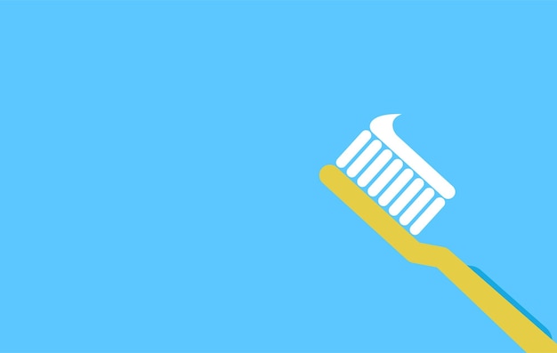 Illustration vectorielle graphique de brosse à dents sur fond bleu avec espace de copie