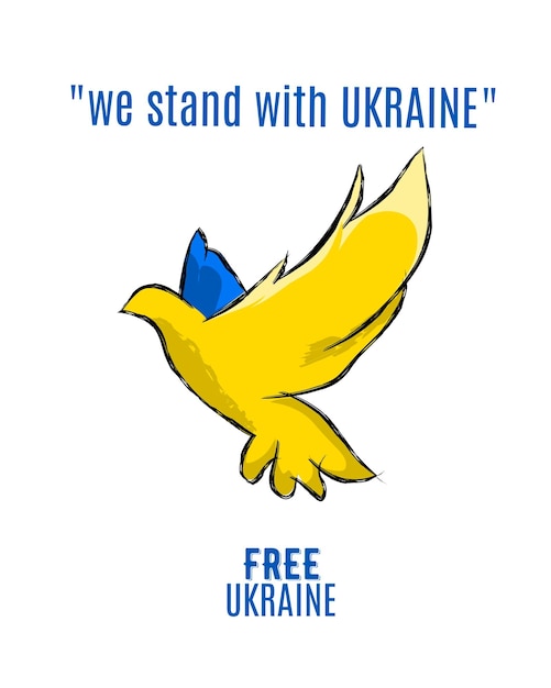 Illustration Vectorielle Graphique De La Colombe Le Symbole De La Paix Ukraine Libre Adapté à La Bannière Affiche