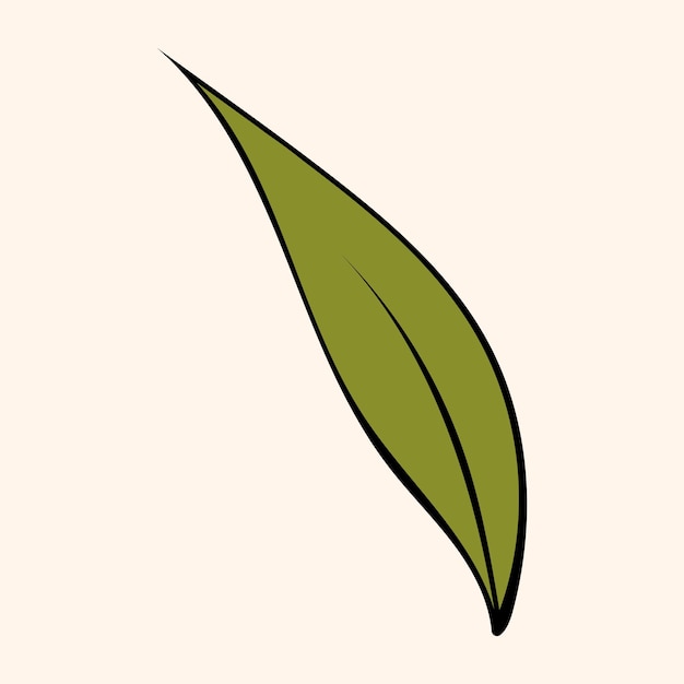 Illustration vectorielle graphique d'une feuille verte sur fond beige