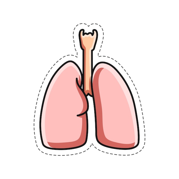 Illustration vectorielle gratuite de l'autocollant des poumons humains