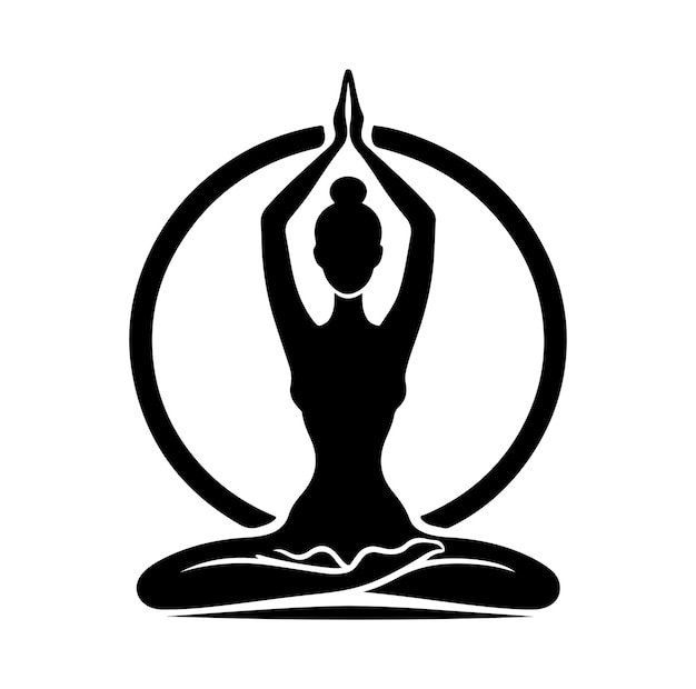Vecteur illustration vectorielle gratuite de la silhouette féminine du yoga vectoriel