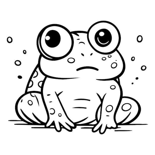 Illustration Vectorielle De Grenouille Grenouille De Dessin Animé Mignonne Grenouille Drôle