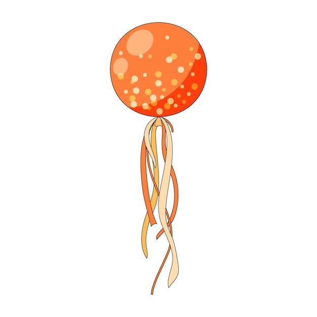 Illustration vectorielle de gros ballon hélium orange