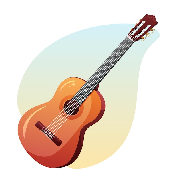 Vecteur illustration vectorielle d'une guitare acoustique instrument de musique