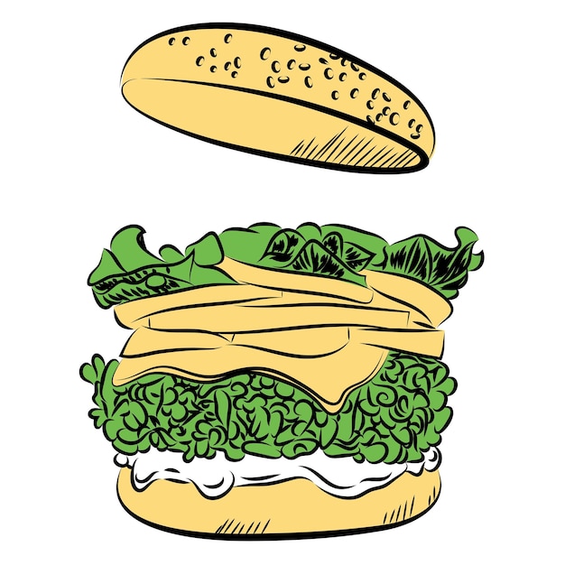 Vecteur illustration vectorielle de hamburger.