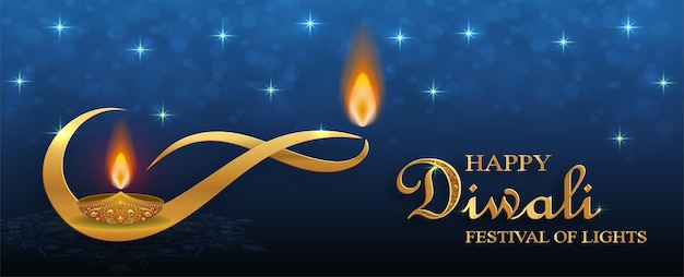 Illustration Vectorielle Happy Diwali Carte Festive De Diwali Et Deepawali Le Festival Indien Des Lumières Sur Fond De Couleur Bleue