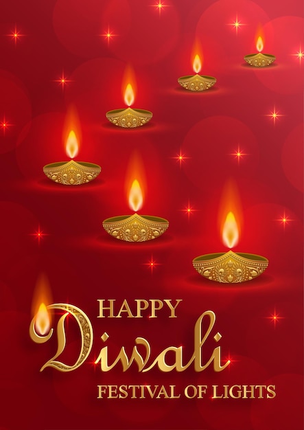 Illustration Vectorielle De Happy Diwali Carte Festive De Diwali Et Deepawali Le Festival Indien Des Lumières Sur Fond De Couleur