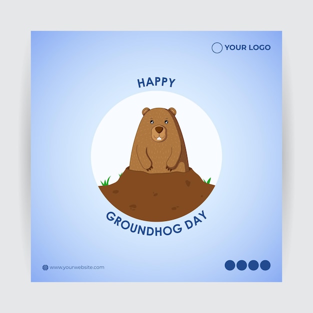 Vecteur illustration vectorielle de happy groundhog day souhaite bannière