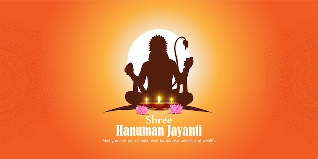 Illustration vectorielle de Happy Hanuman Jayanti souhaite salutation