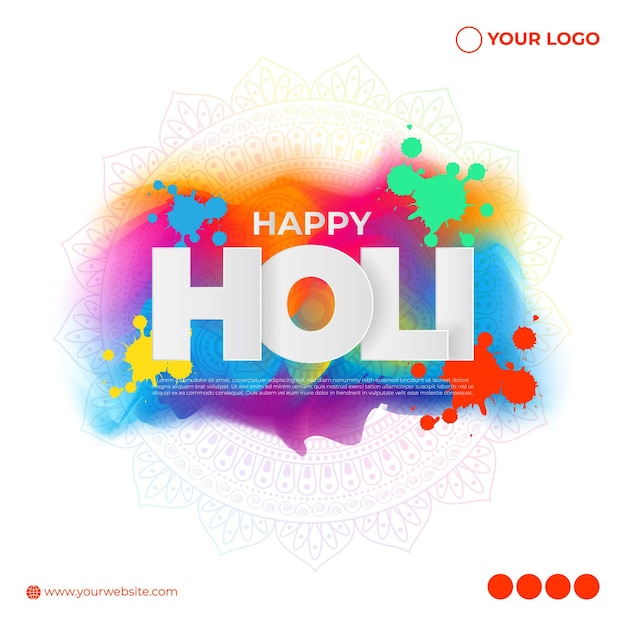 Illustration vectorielle de Happy Holi salutation Festival des couleurs