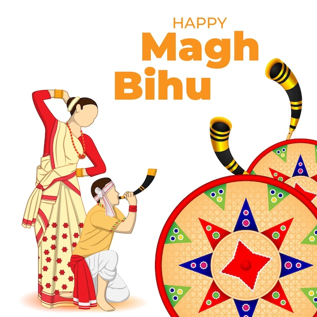 Vecteur illustration vectorielle de happy magh bihu