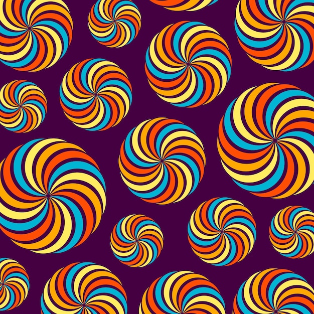 Vecteur illustration vectorielle haut de gamme du motif spirale coloré