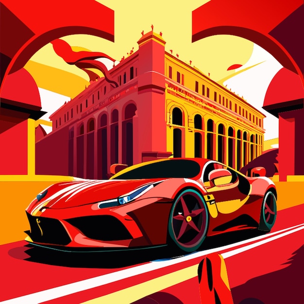 Vecteur illustration vectorielle de haute qualité de ferrari roma v8 4k