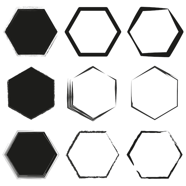 Illustration vectorielle de l'hexagone de Grunge EPS 10