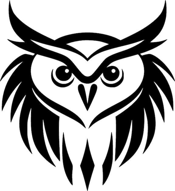 Illustration vectorielle de hibou minimaliste et simple silhouette