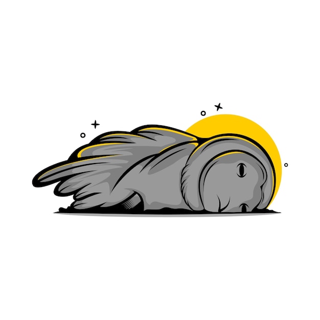 Illustration vectorielle de hibou sommeil logo