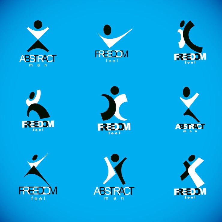 Vecteur illustration vectorielle d'un homme abstrait excité avec les bras tendus vers le haut. symbole abstrait de carrière commerciale réussie.