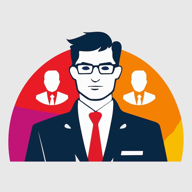 Illustration vectorielle d'un homme d'affaires s'adressant à un groupe de personnes