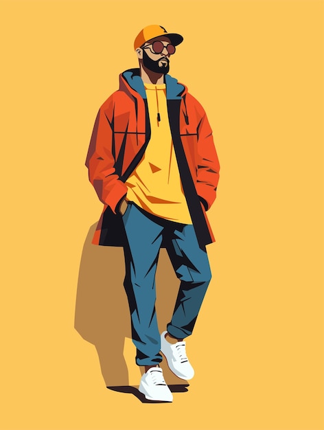 Illustration Vectorielle D'un Homme En Tenue Cool