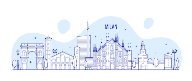 Illustration vectorielle de l'horizon de Milan en Italie