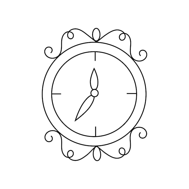 Vecteur illustration vectorielle d'une horloge murale isolée sur fond blanc
