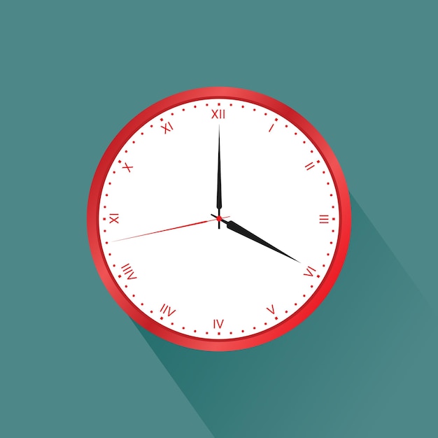 Vecteur illustration vectorielle d'horloge murale avec des pointeurs de temps personnalisables