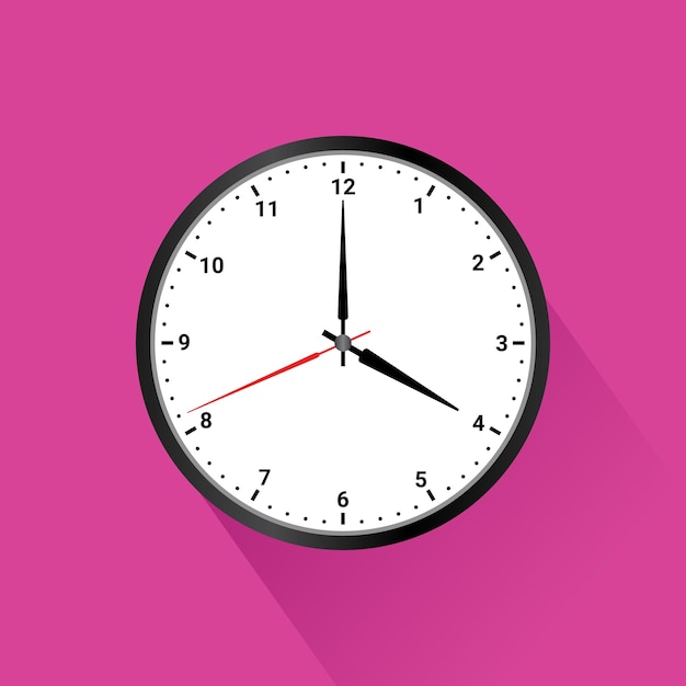 Vecteur illustration vectorielle d'horloge murale avec des pointeurs de temps personnalisables