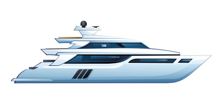 Vecteur illustration vectorielle hors-bord yacht isolé sur fond blanc