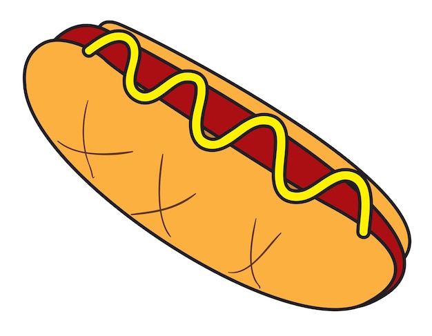 Vecteur illustration vectorielle d'un hot-dog dans le style de griffon coloré