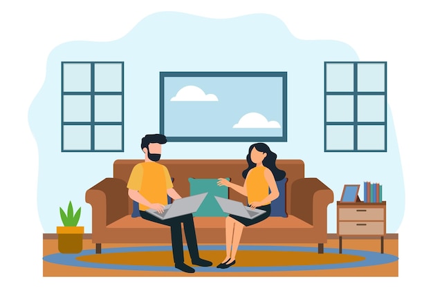 L'illustration vectorielle de House Talk peut être utilisée pour l'immobilier