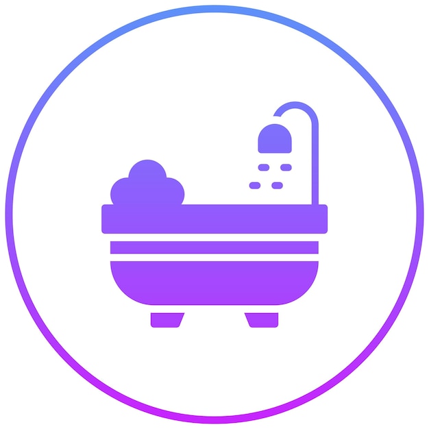 Vecteur illustration vectorielle de l'icône de la baignoire du jeu d'icônes homeware
