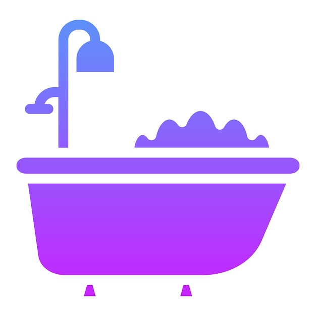 Vecteur illustration vectorielle de l'icône de la baignoire du jeu d'icônes de nettoyage de la maison