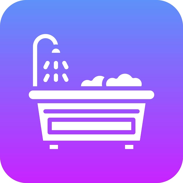 Vecteur illustration vectorielle de l'icône de la baignoire du jeu d'icônes des services hôteliers