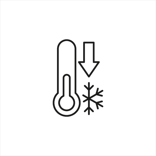 Illustration Vectorielle D'icône De Basse Température Thermomètre Sur Fond Isolé Concept De Signe Froid