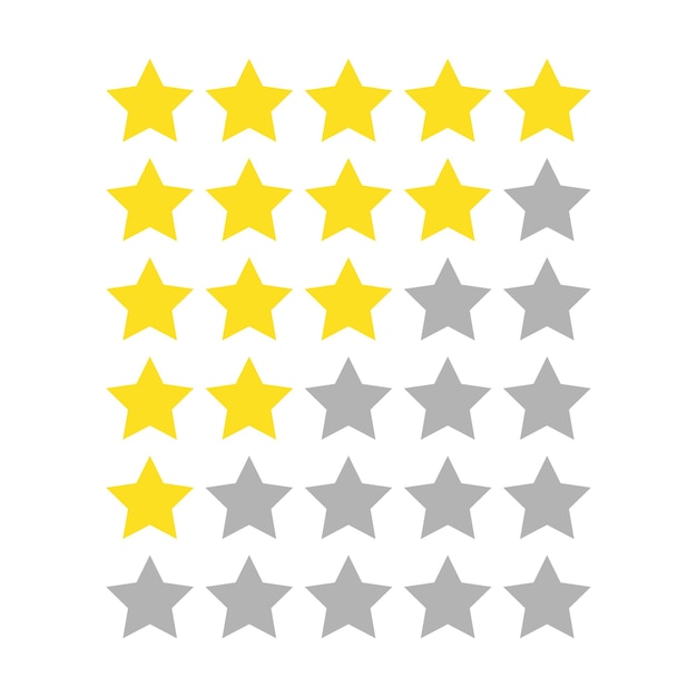 Illustration vectorielle d'icône de classement 5 étoiles eps10 Badge isolé pour infographie de stock de site Web ou d'application