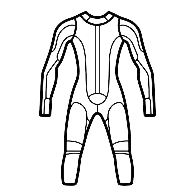 Vecteur illustration vectorielle avec une icône de contour d'une combinaison de plongée durable
