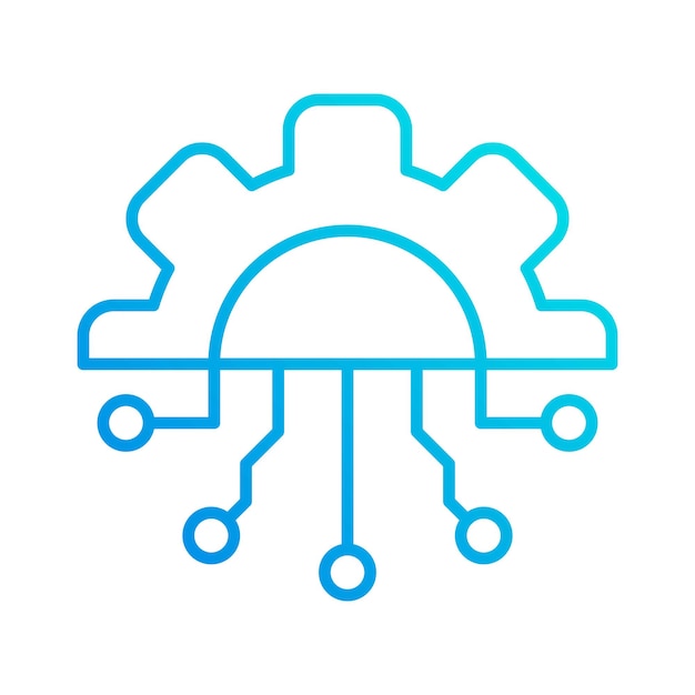 Illustration Vectorielle D'icône De Contour De Gradient D'automatisation De Système De Circuit