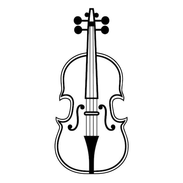 Vecteur illustration vectorielle d'une icône de contour de violoncelle idéale pour les projets orchestraux