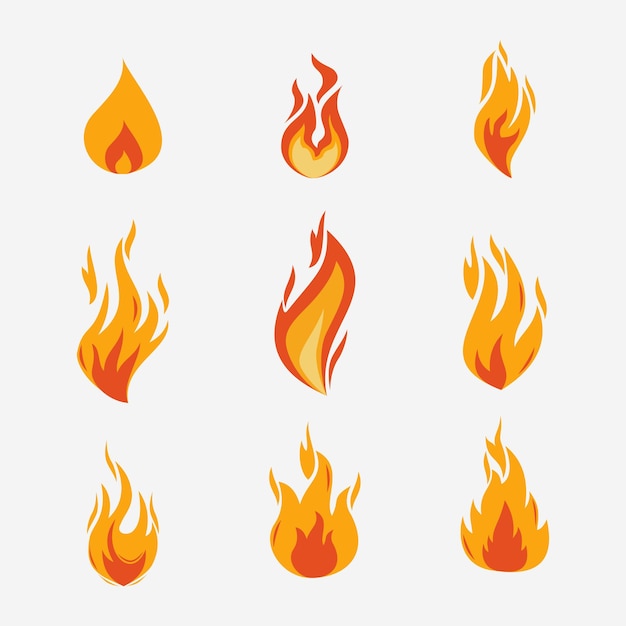 Illustration vectorielle de l'icône de dessin animé de feu