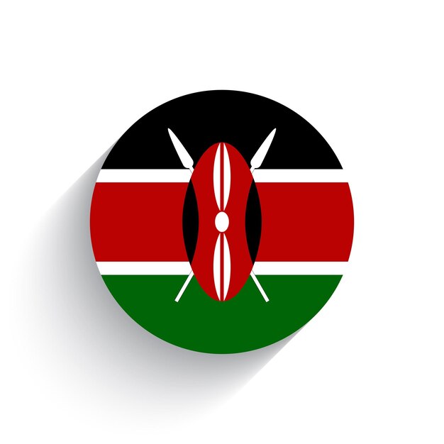Vecteur illustration vectorielle de l'icône du drapeau national du kenya isolée sur un fond blanc