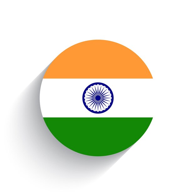 Vecteur illustration vectorielle de l'icône du drapeau national de l'inde isolée sur un fond blanc