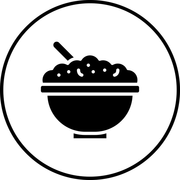 Vecteur illustration vectorielle de l'icône du matin et du petit déjeuner de cereal bowl