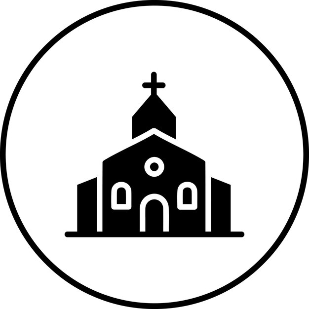 Illustration vectorielle de l'icône de l'église du jeu d'icônes des éléments de la ville