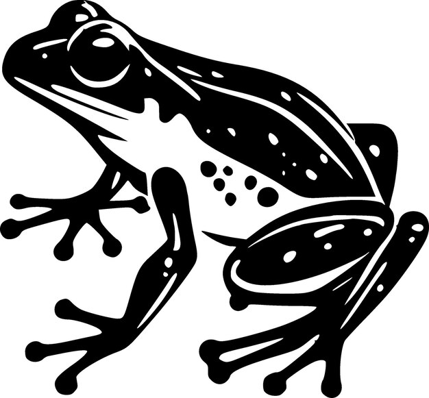 Vecteur illustration vectorielle de l'icône de grenouille isolée en noir et blanc