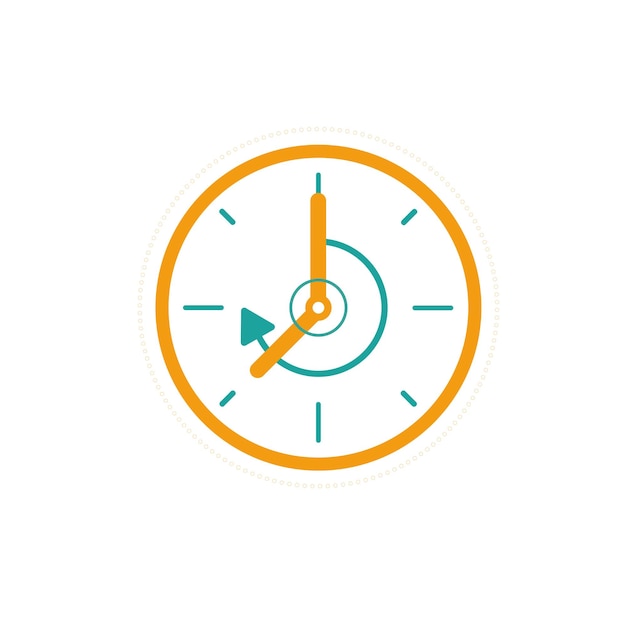 Illustration vectorielle d'icône d'horloge Concept de temps et de vitesse Logo de temps
