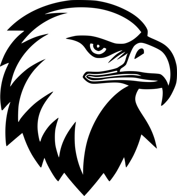 Illustration Vectorielle De L'icône Isolée à L'aigle En Noir Et Blanc