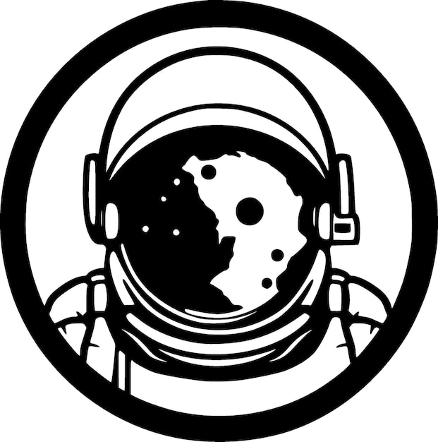Illustration vectorielle de l'icône isolée de l'astronaute en noir et blanc