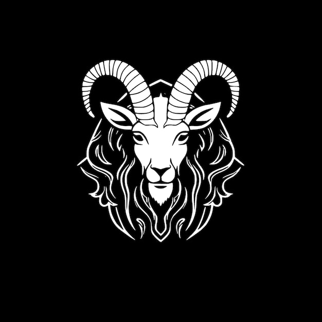 Vecteur illustration vectorielle de l'icône isolée de chèvre en noir et blanc