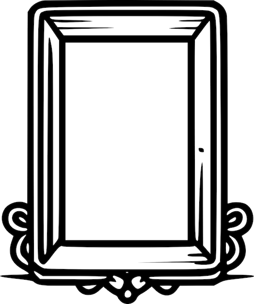 Vecteur illustration vectorielle de l'icône isolée en noir et blanc du cadre