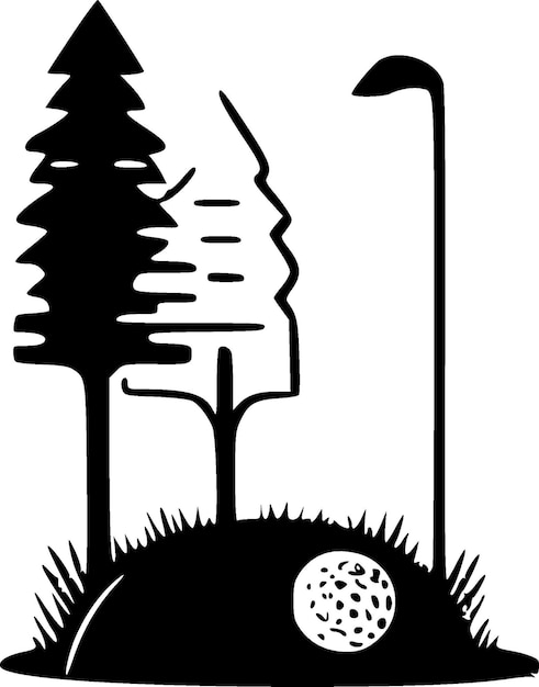 L'illustration vectorielle de l'icône isolée en noir et blanc de Golf